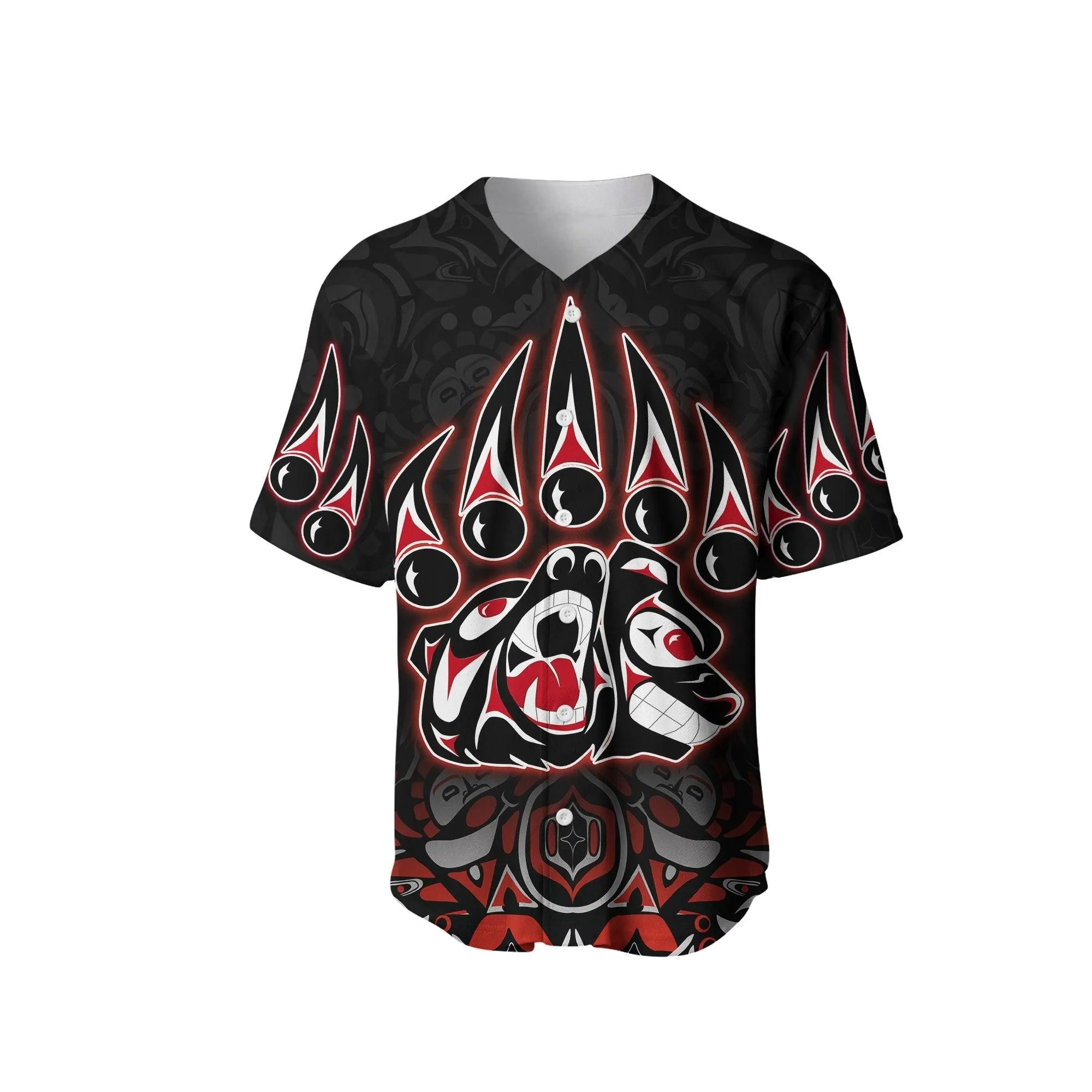 (Custom Personalised) Canada Haida Baseball Shirt Bear Lt6_0