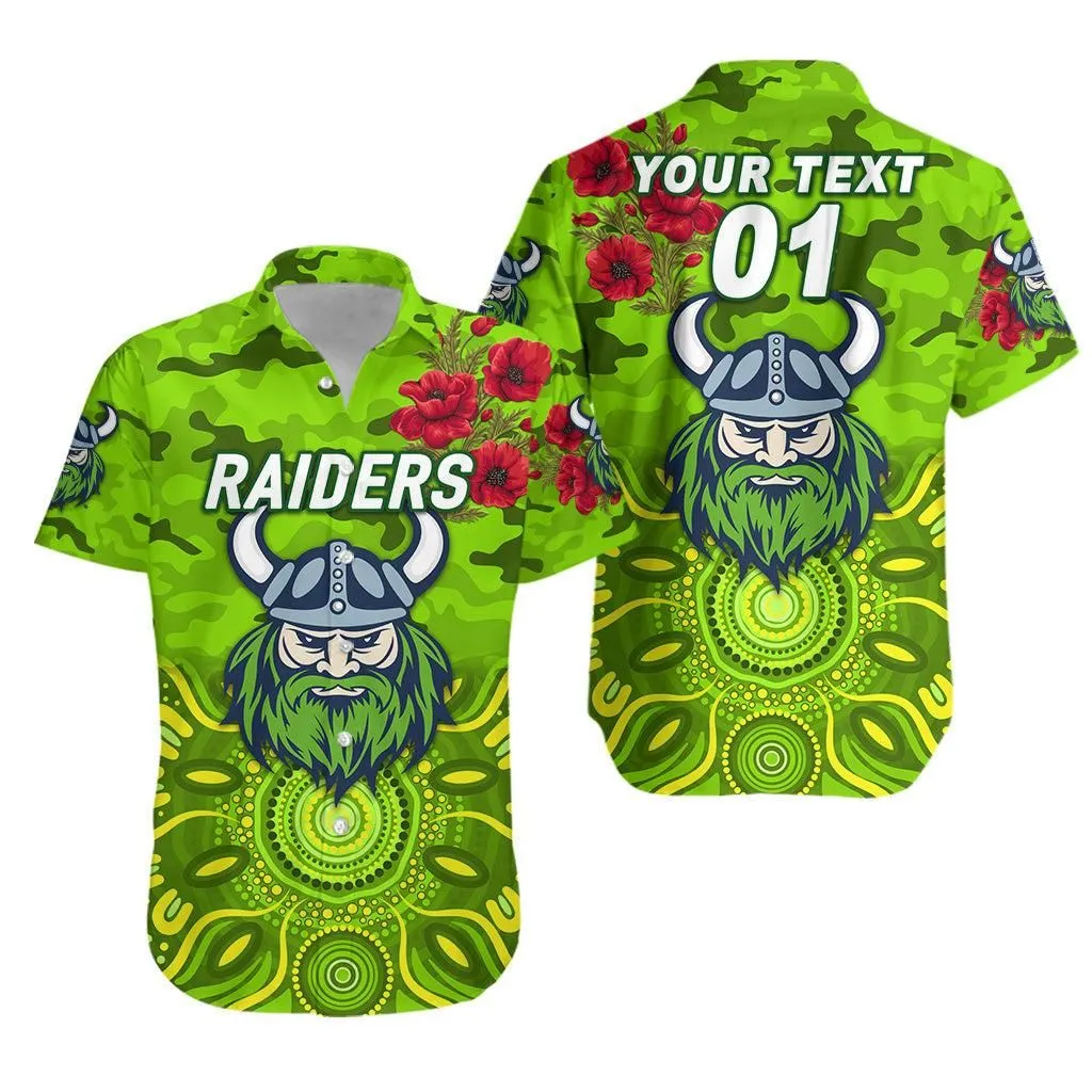 (Custom Personalised) Canberra Raiders Anzac  Hawaiian Shirt Indigenous Vibes Lt8_1