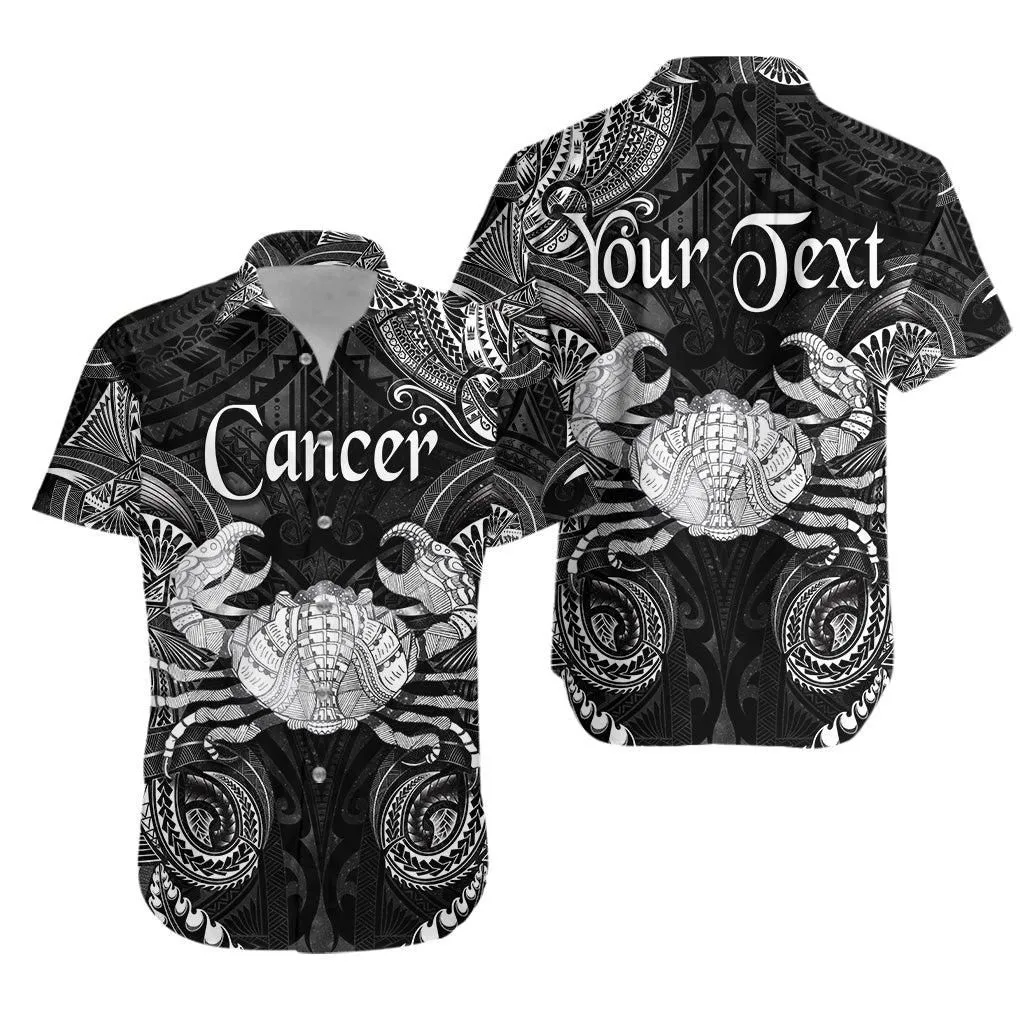 (Custom Personalised) Cancer Zodiac Polynesian Hawaiian Shirt Unique Style   Black Lt8_1
