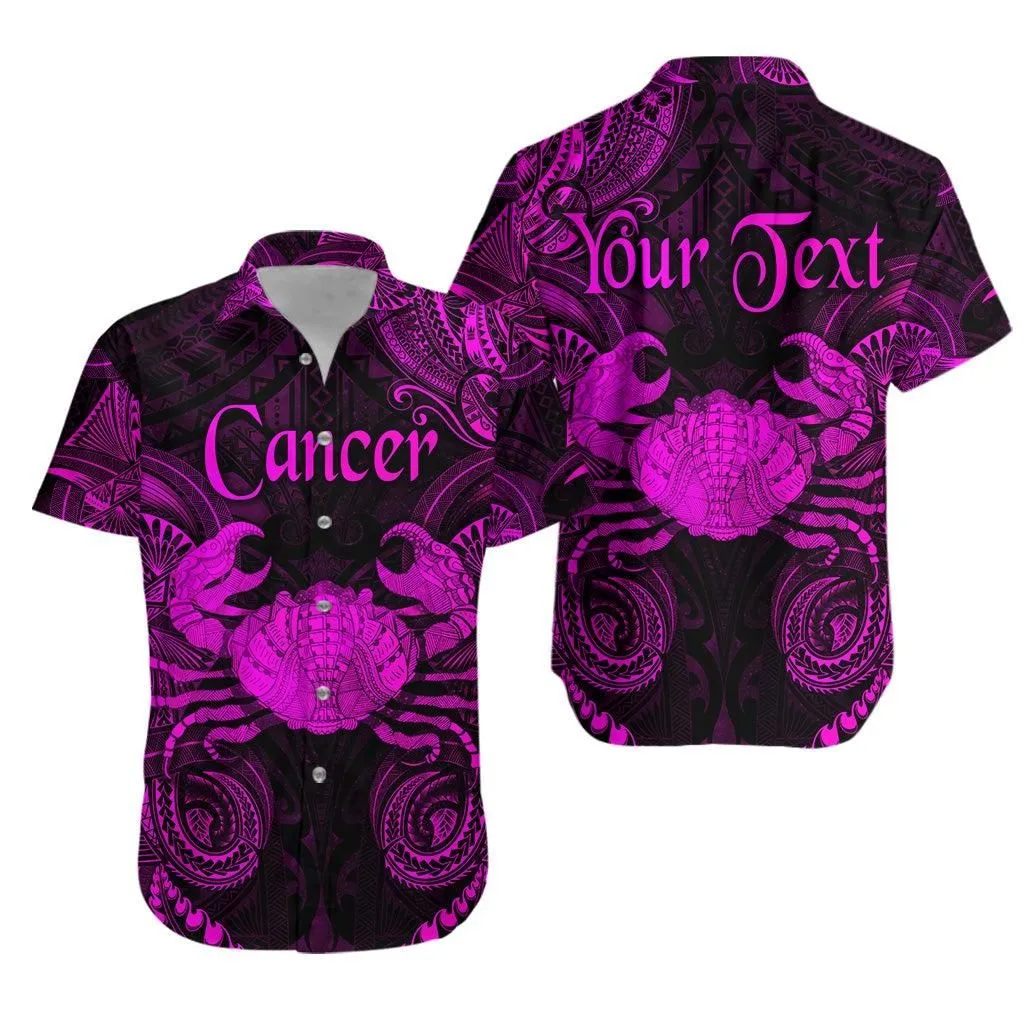 (Custom Personalised) Cancer Zodiac Polynesian Hawaiian Shirt Unique Style   Pink Lt8_1