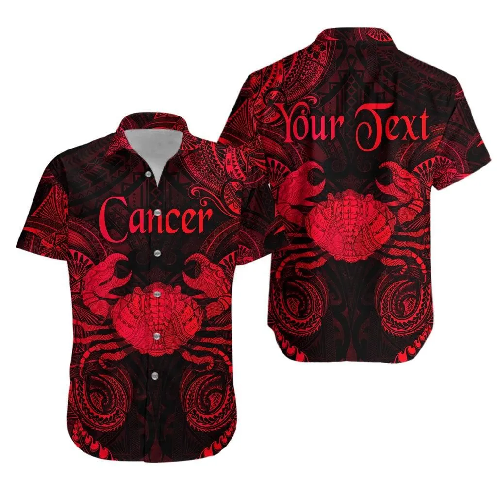 (Custom Personalised) Cancer Zodiac Polynesian Hawaiian Shirt Unique Style   Red Lt8_1