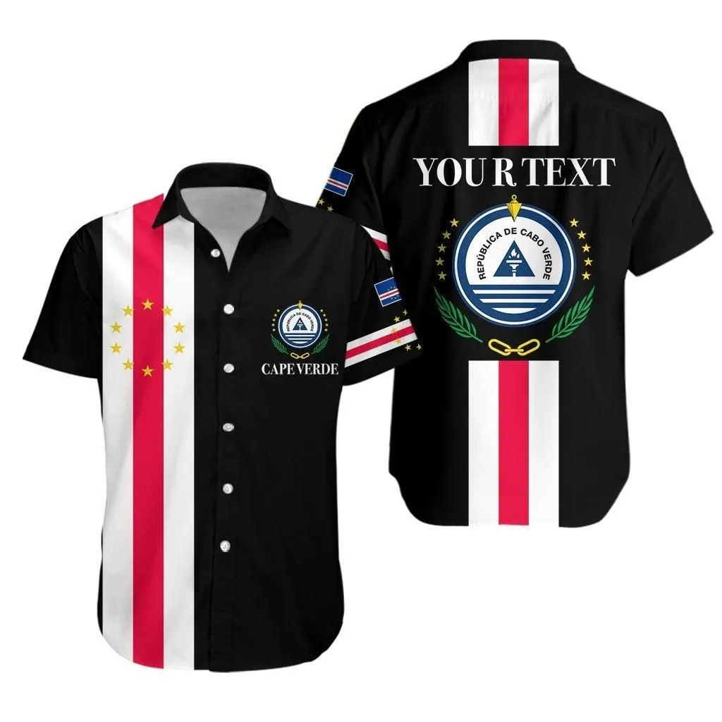 (Custom Personalised) Cape Verde Hawaiian Shirt Striped Version Black Lt13_0