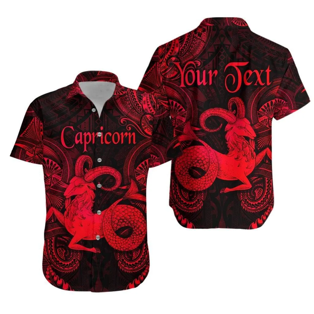 (Custom Personalised) Capricorn Zodiac Polynesian Hawaiian Shirt Unique Style   Red Lt8_1