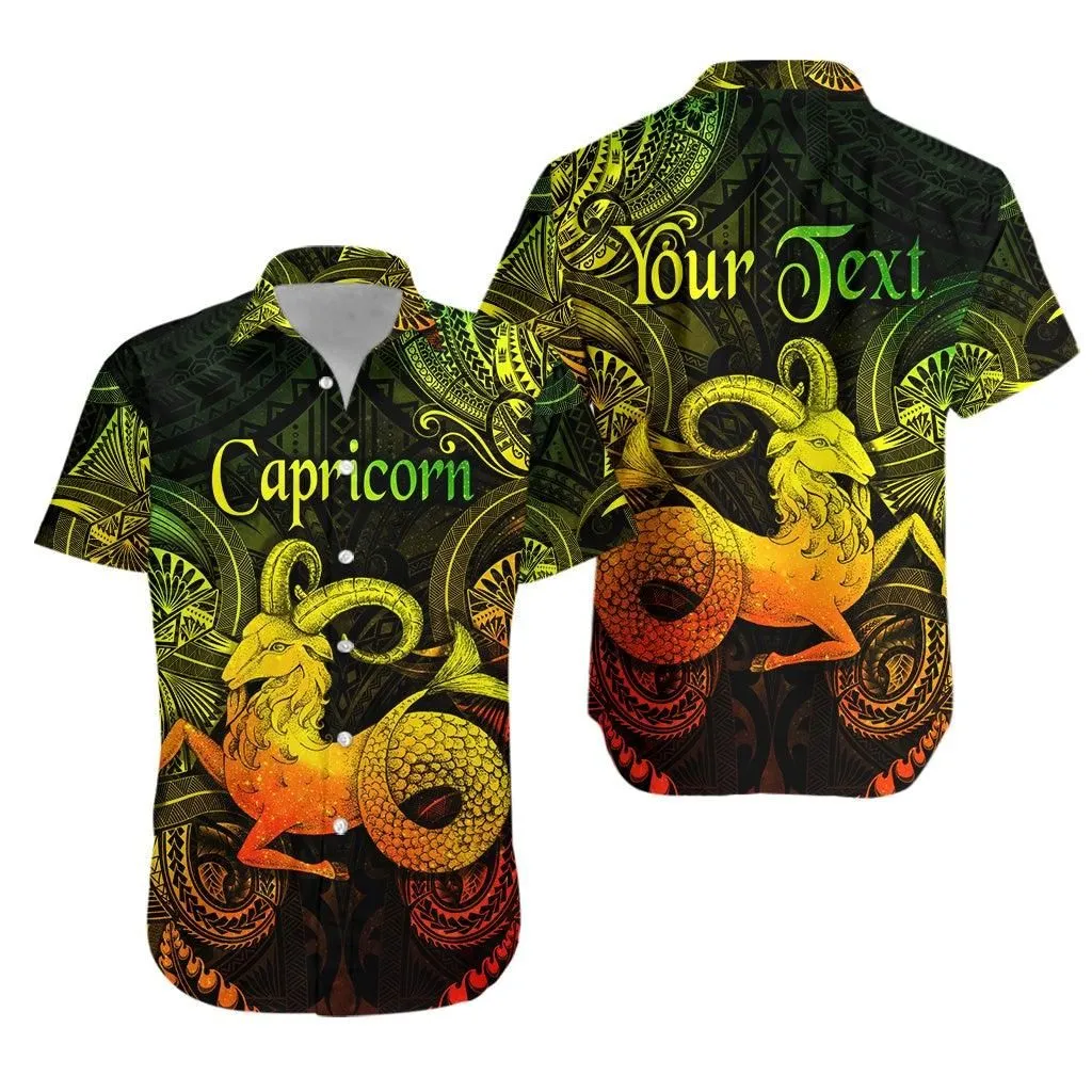 (Custom Personalised) Capricorn Zodiac Polynesian Hawaiian Shirt Unique Style   Reggae Lt8_1