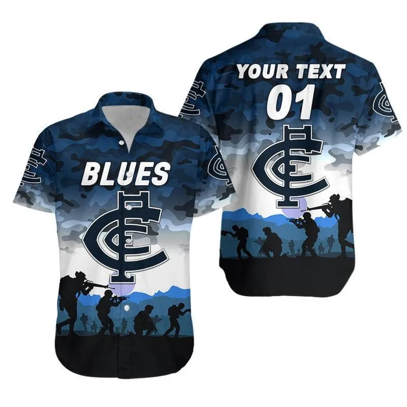 (Custom Personalised) Carlton Blues Anzac Hawaiian Shirt Simple Style Lt8_1