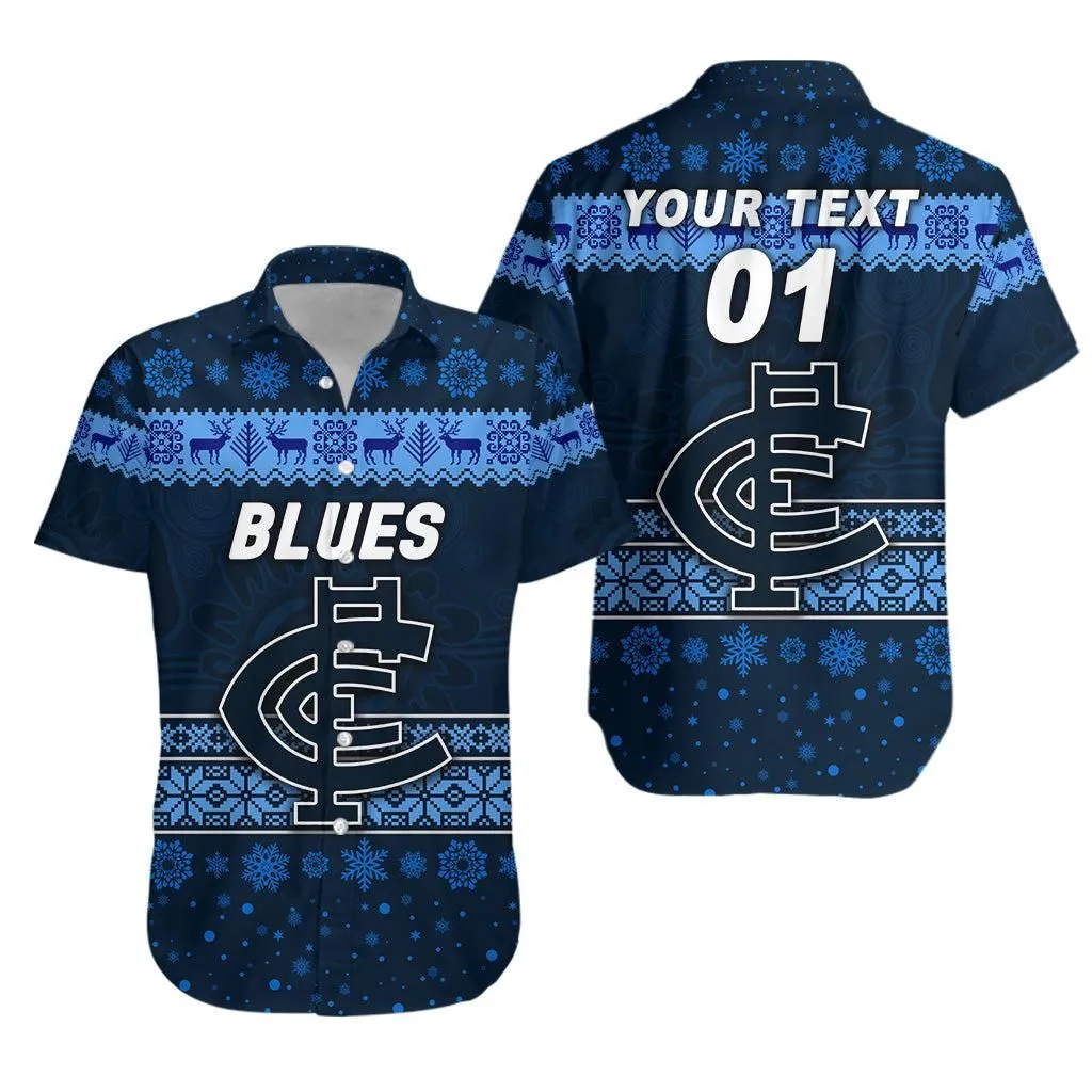 (Custom Personalised) Carlton Blues Hawaiian Shirt Christmas Simple Style Lt8_1