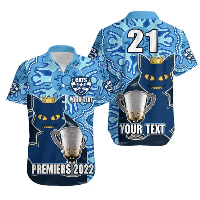 (Custom Personalised) Cats Football  Premiers Hawaiian Shirt Geelong Indigenous Style Lt9_0