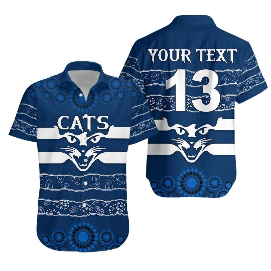 (Custom Personalised) Cats Indigenous Hawaiian Shirt Football Geelong   Custom Text And Number Lt13_1