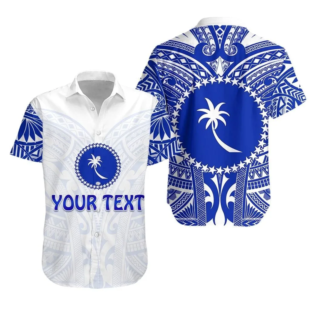 (Custom Personalised) Chuuk Hawaiian Shirt Micronesia Simple Pattern White Lt13_0