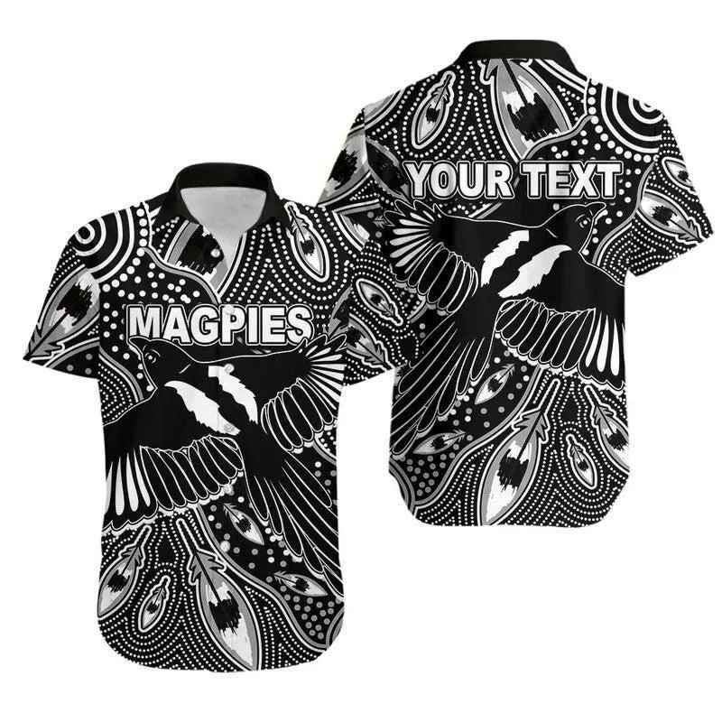 (Custom Personalised) Collingwood Magpies Hawaiian Shirt Aboriginal Art Lt6_0