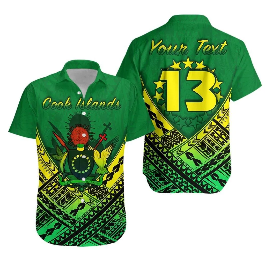 (Custom Personalised) Cook Islands Rugby Hawaiian Shirt Simple Polynesian   Custom Text And Number Lt13_1