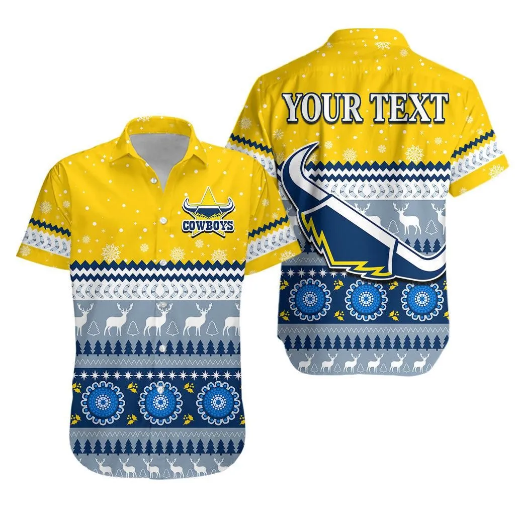 (Custom Personalised) Cowboys Aboriginal Hawaiian Shirt Christmas North Queensland Lt13_0