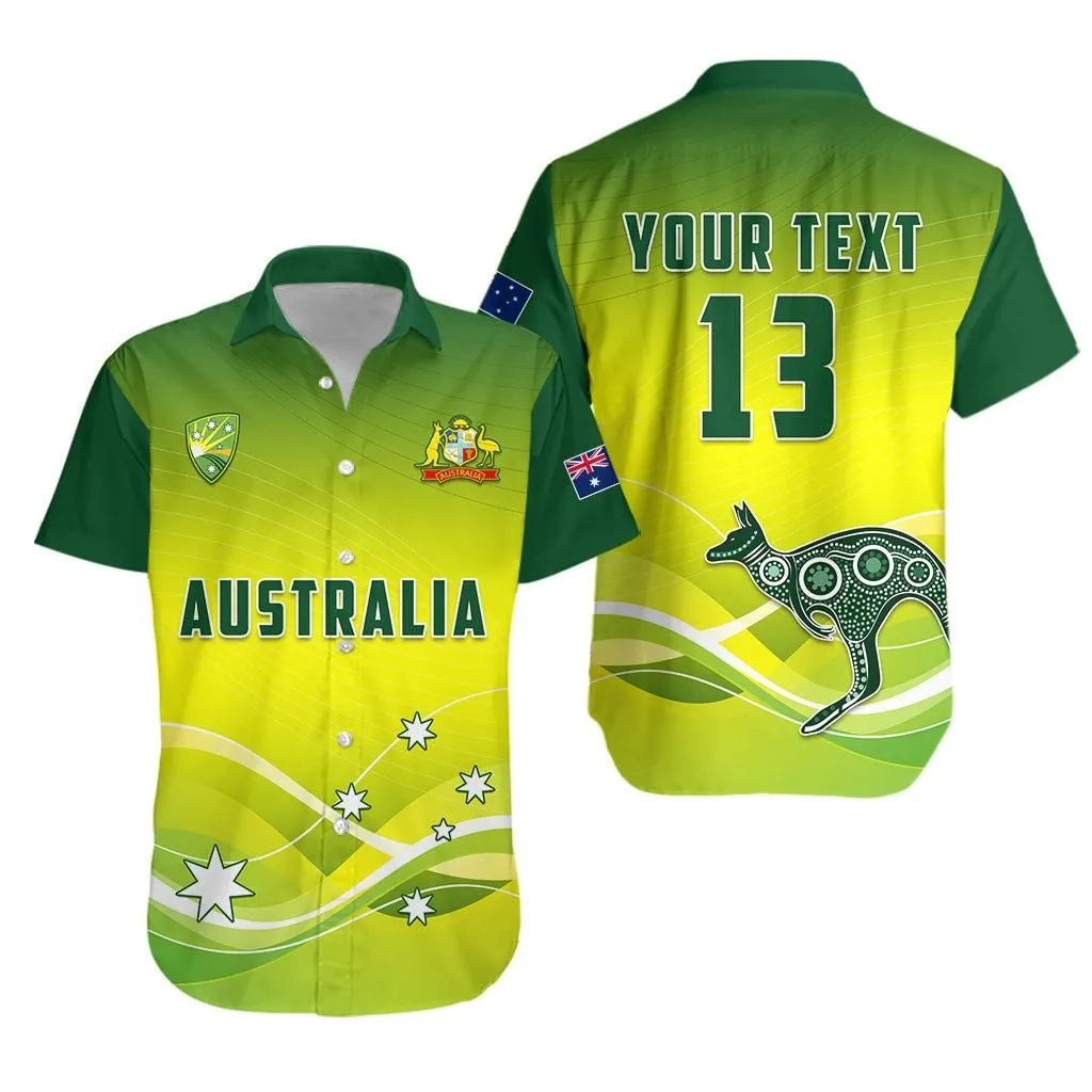 (Custom Personalised) Cricket Australia Hawaiian Shirt Simple Style   Custom Text And Number Lt13_0