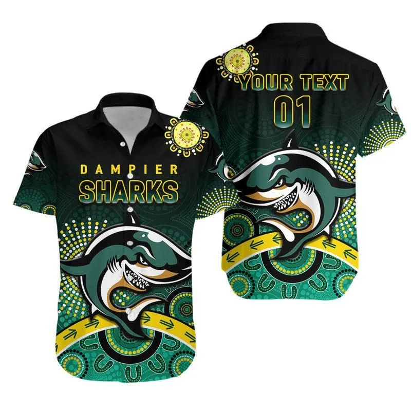 (Custom Personalised) Dampier Sharks Football Club Hawaiian Shirt Fancy Sharks   Original Style Lt8_0