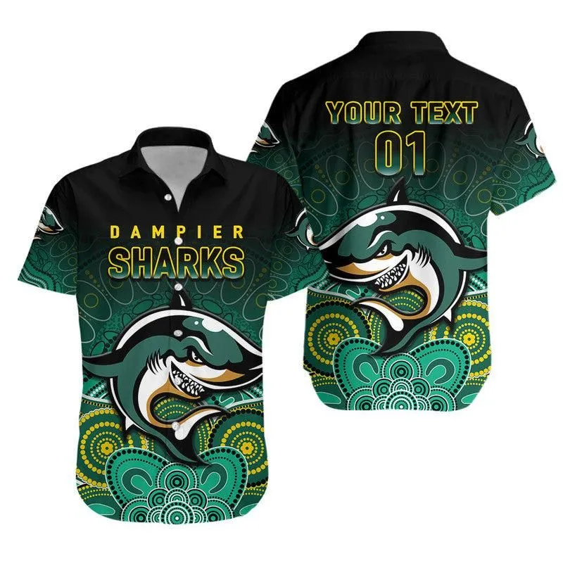 (Custom Personalised) Dampier Sharks Football Club Hawaiian Shirt Fancy Sharks   Simple Style Lt8_0