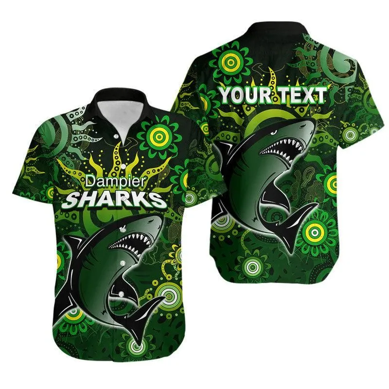 (Custom Personalised) Dampier Sharks Hawaiian Shirt Aboriginal  Lt6_0