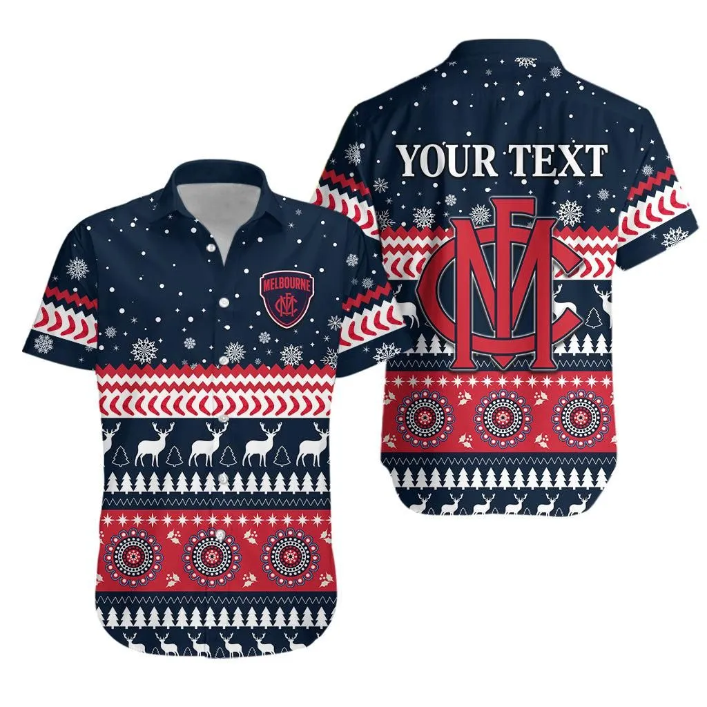 (Custom Personalised) Demons Christmas Hawaiian Shirt Indigenous Melbourne Football Lt13_0