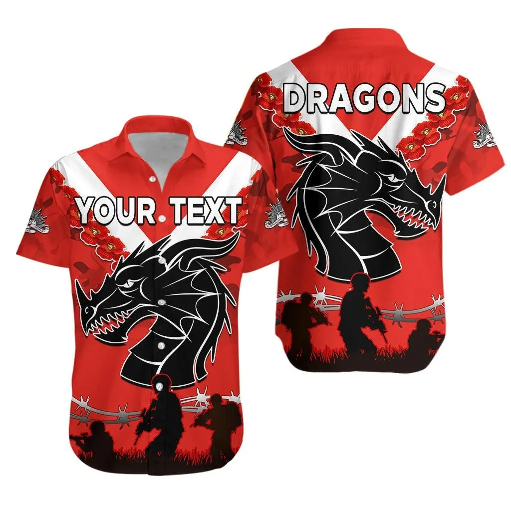 (Custom Personalised) Dragons Anzac  Hawaiian Shirt Lest We Forget Lt13_0