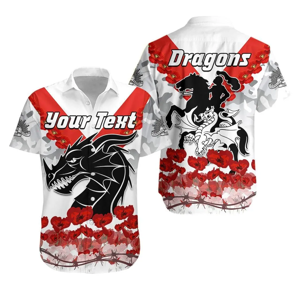 (Custom Personalised) Dragons Anzac  Hawaiian Shirt We Will Remember Them Lt13_0