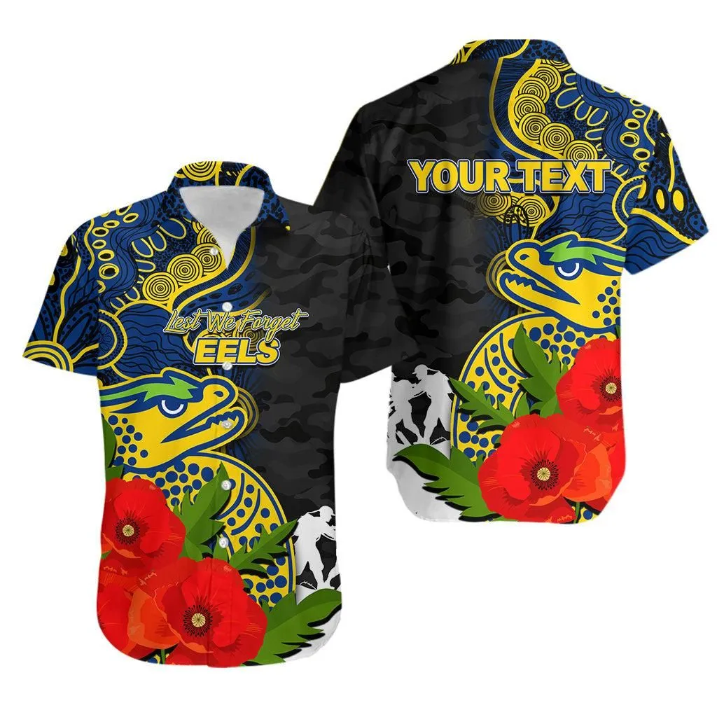 (Custom Personalised) Eels Anzac Day Aboriginal Mix Army Patterns Hawaiian Shirt No1 Lt6_1