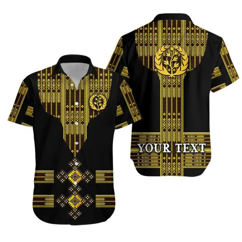 (Custom Personalised) Eritrea Hawaiian Shirt Fancy Tibeb Vibes   Black Lt8_0