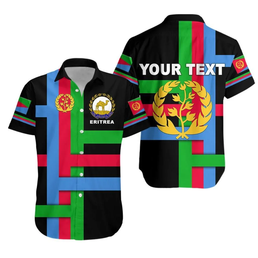 (Custom Personalised) Eritrea Hawaiian Shirt Flag Vibes   Black Lt8_1