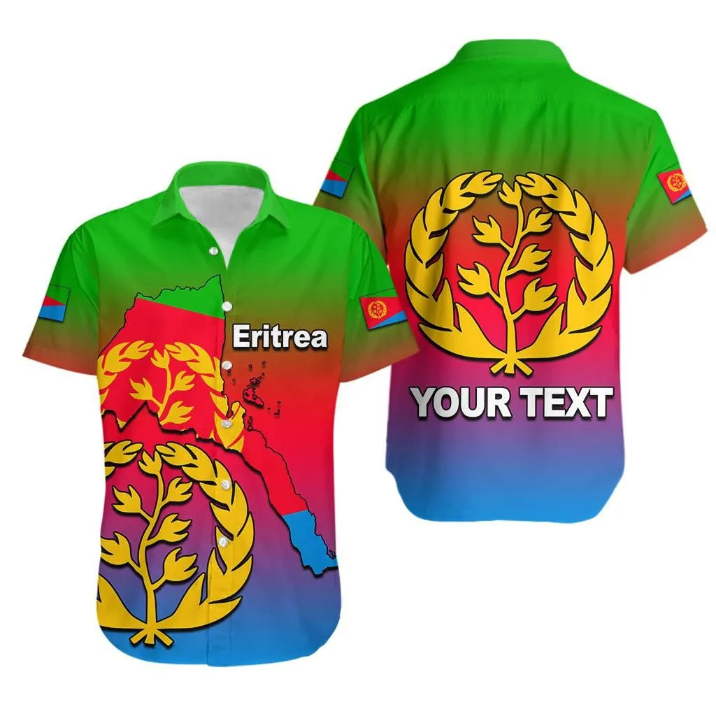 (Custom Personalised) Eritrea Hawaiian Shirt Gradient Color Flag With Map Lt6_1