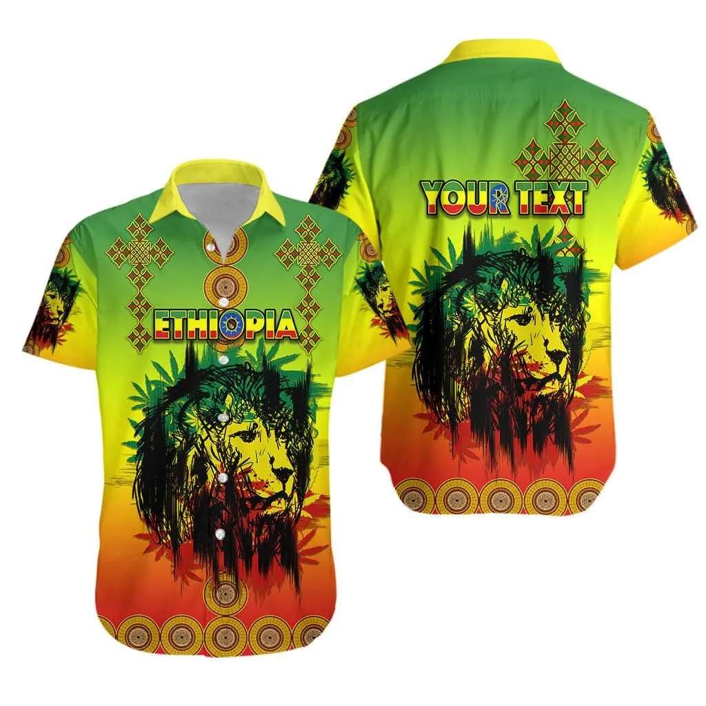 (Custom Personalised) Ethiopia Hawaiian Shirt Cross Mix Lion Colorful Style Lt14_0