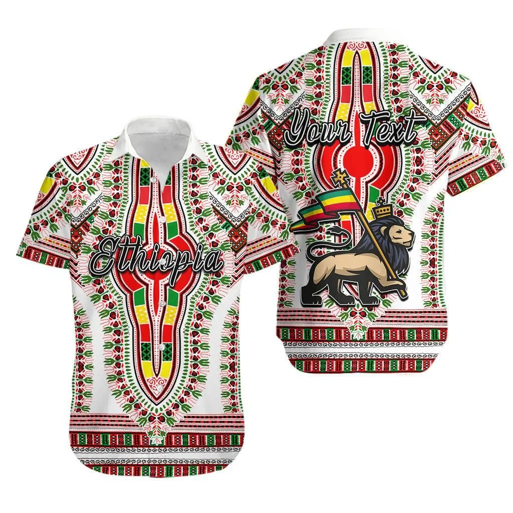 (Custom Personalised) Ethiopia Hawaiian Shirt Dashiki White Style Lt6_1