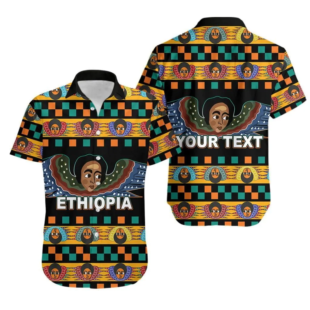 (Custom Personalised) Ethiopia Hawaiian Shirt Ethiopian Church Angels Black Lt6_1
