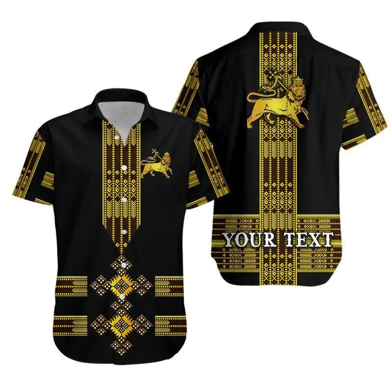 (Custom Personalised) Ethiopia Hawaiian Shirt Ethiopian Lion Of Judah Tibeb Vibes No1 Ver   Black Lt8_0