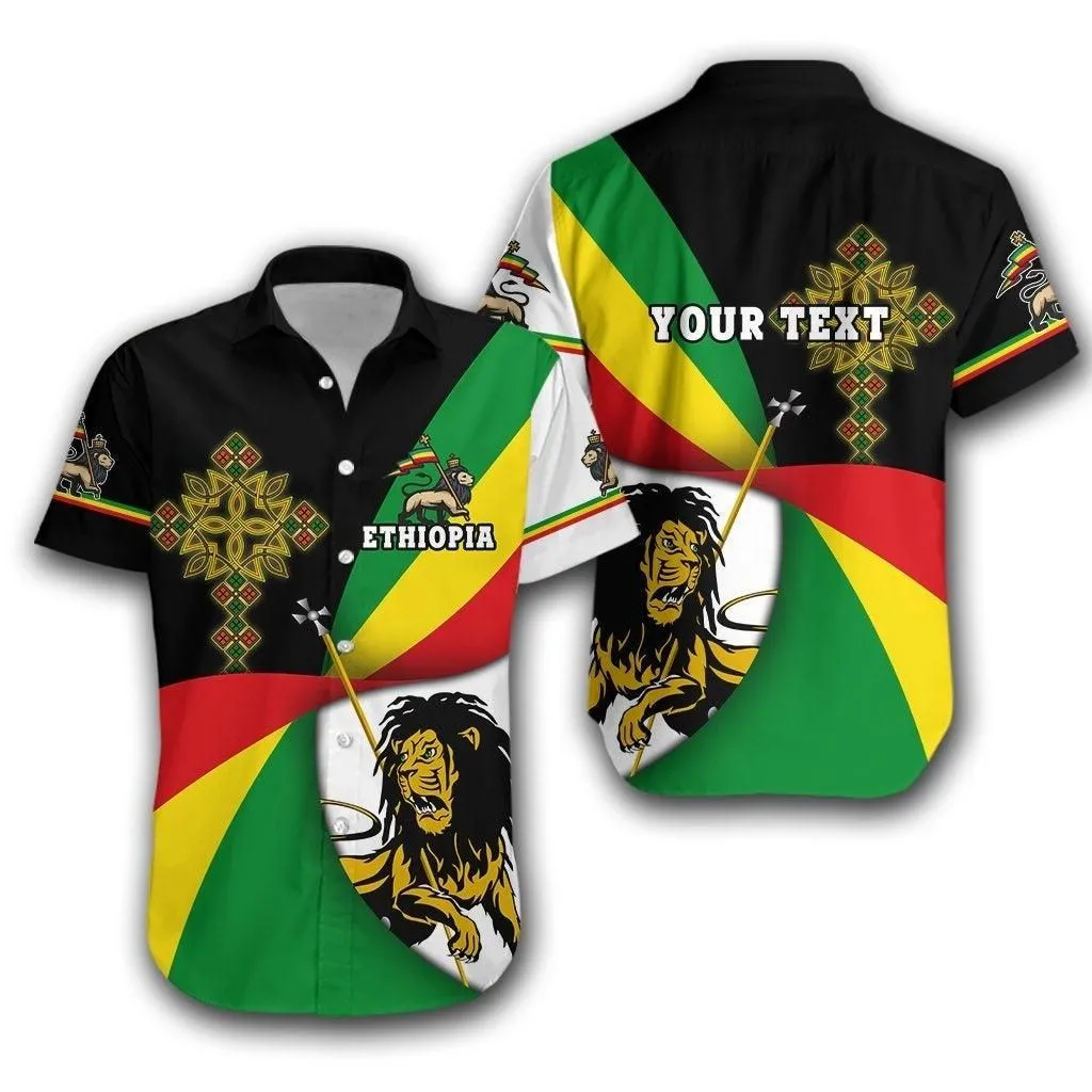 (Custom Personalised) Ethiopia Hawaiian Shirt Stylized Flags Ver2 Lt16_1