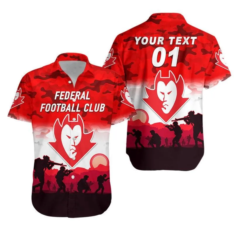 (Custom Personalised) Federal Football Club Anzac Hawaiian Shirt Simple Style Lt8_1