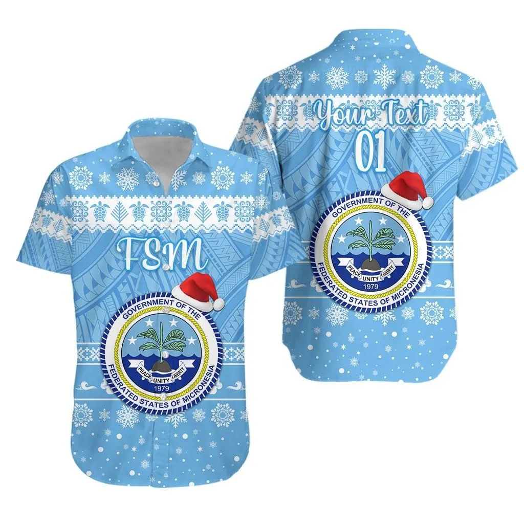 (Custom Personalised) Federated States Of Micronesia Christmas Hawaiian Shirt Simple Style   Fsm Seal Lt8_1