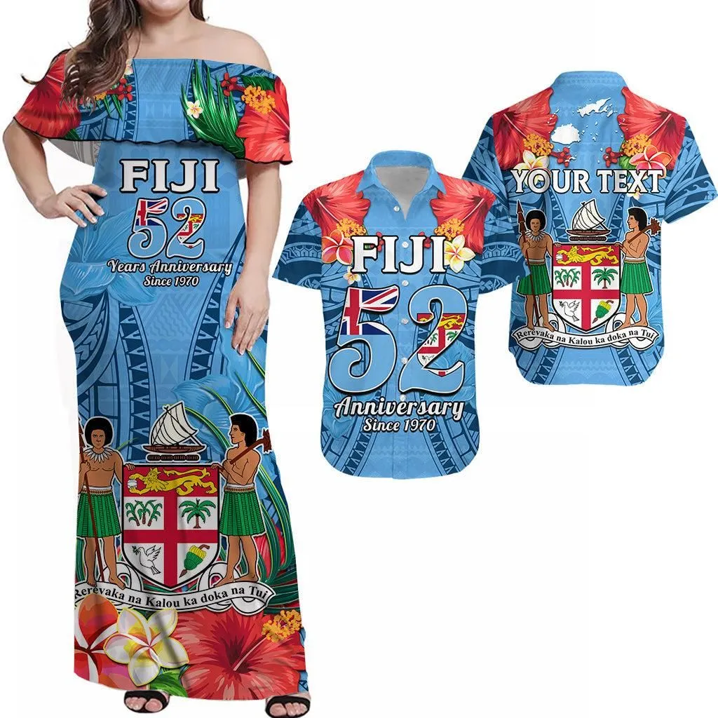 (Custom Personalised) Fiji 1970 Combo Dress And Shirt Happy 52 Years Independence Anniversary Lt14_3