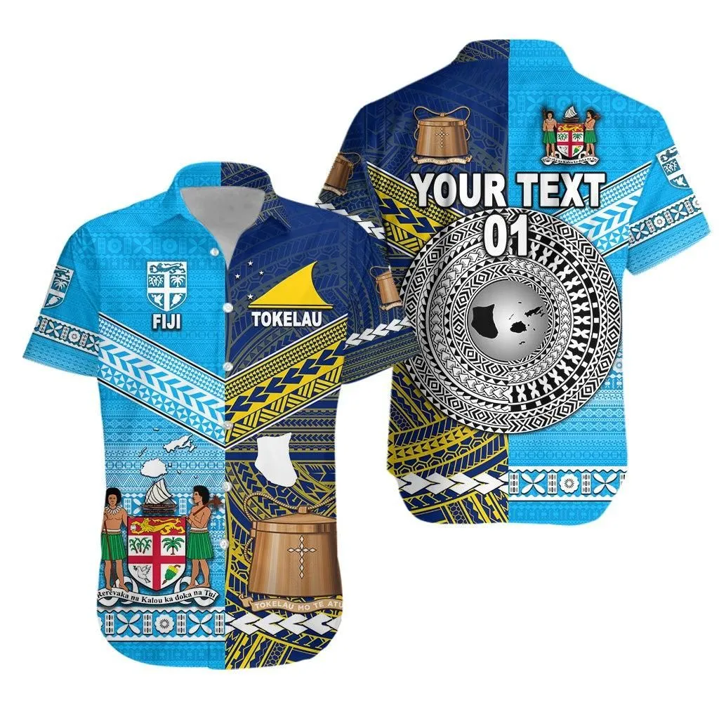 (Custom Personalised) Fiji And Tokelau Hawaiian Shirt Together, Custom Text And Number Lt8_1