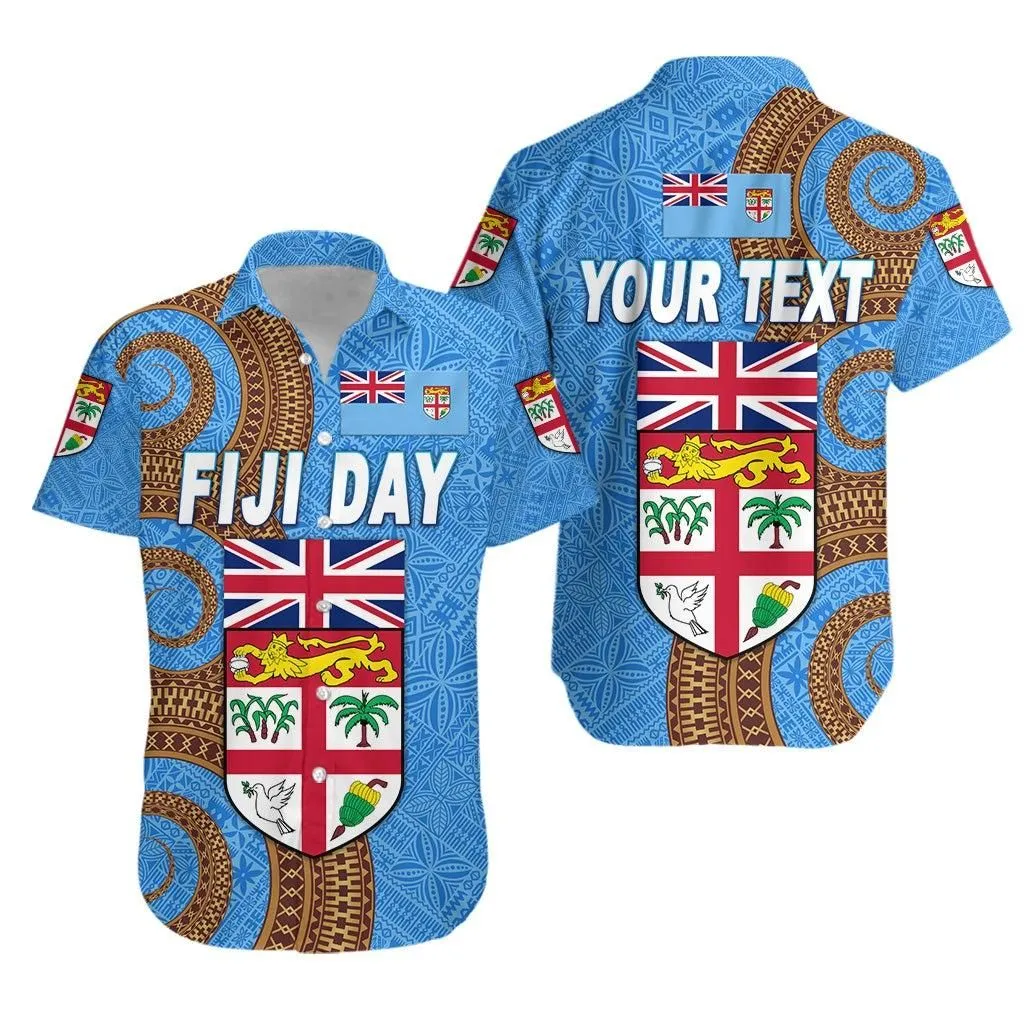 (Custom Personalised) Fiji Day Hawaiian Shirt Independence Anniversary Simple Style Lt8_1