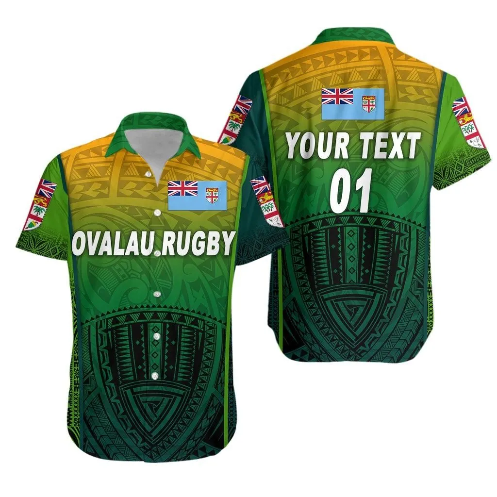 (Custom Personalised) Fiji Ovalau Rugby Hawaiian Shirt Light Green Style, Custom Text And Number Lt8_1