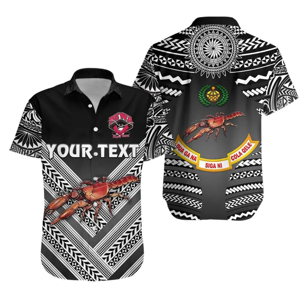 (Custom Personalised) Fiji Rewa Rugby Union Hawaiian Shirt Creative Style   Black Lt8_1