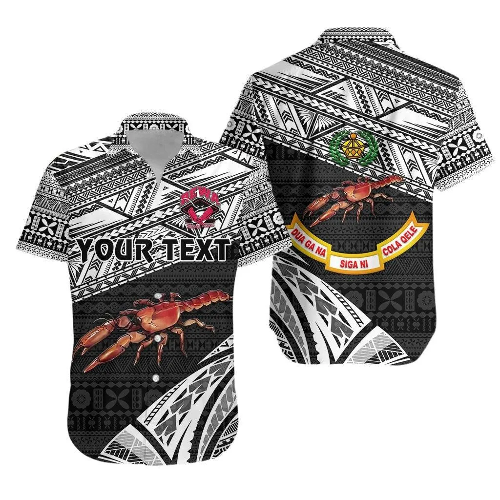 (Custom Personalised) Fiji Rewa Rugby Union Hawaiian Shirt Special Version   Black Lt8_1