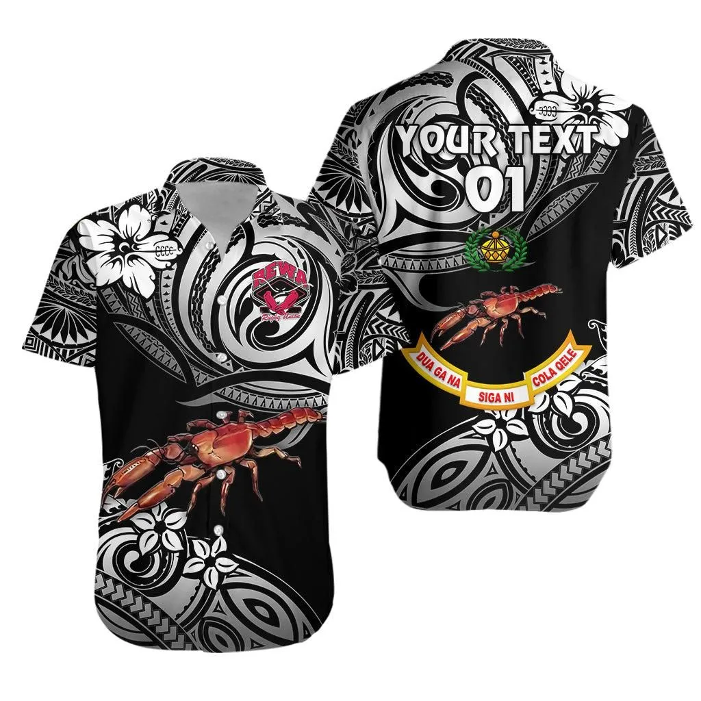 (Custom Personalised) Fiji Rewa Rugby Union Hawaiian Shirt Unique Vibes   Black, Custom Text And Number Lt8_1