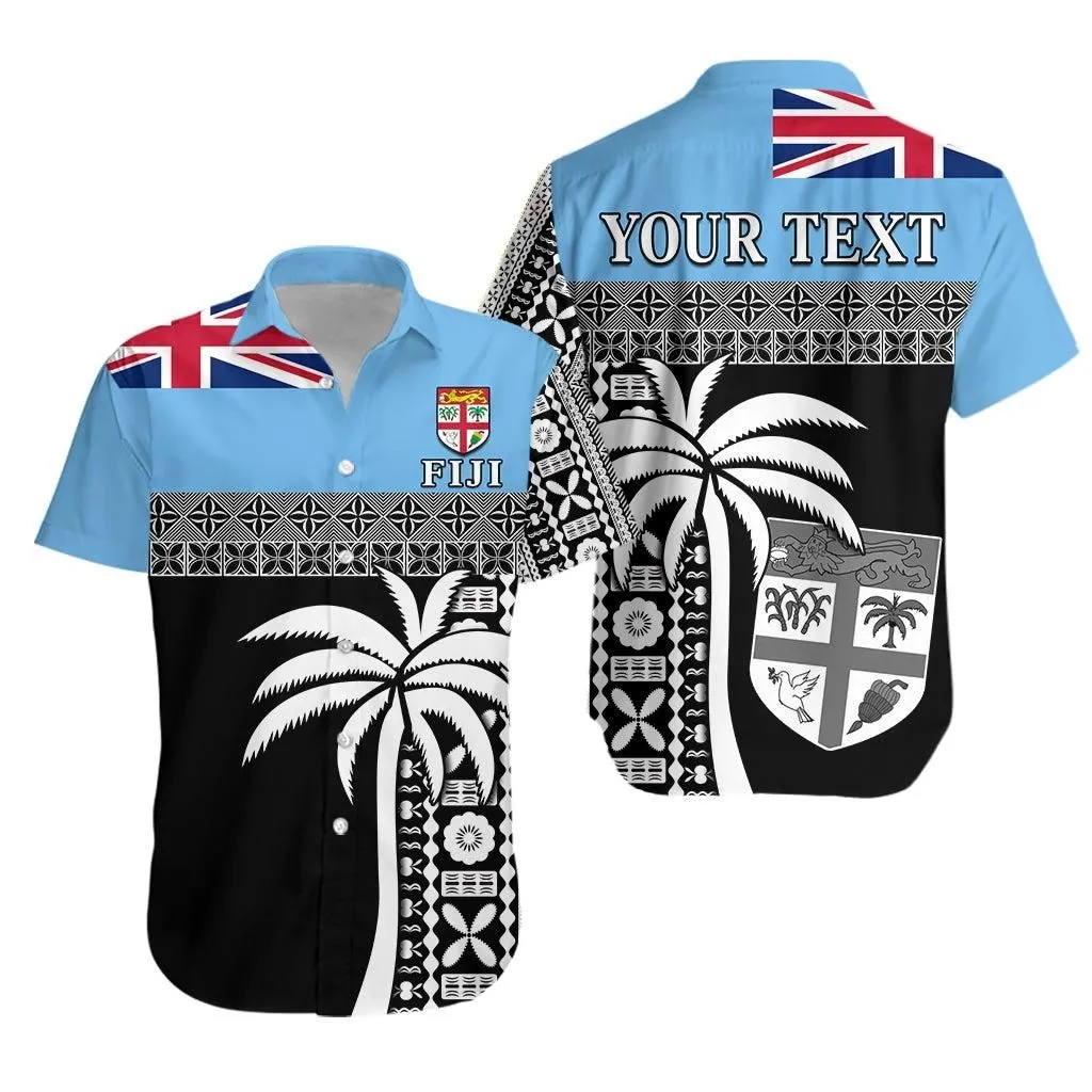 (Custom Personalised) Fiji Tapa Pattern Hawaiian Shirt Coconut Tree Lt13_0