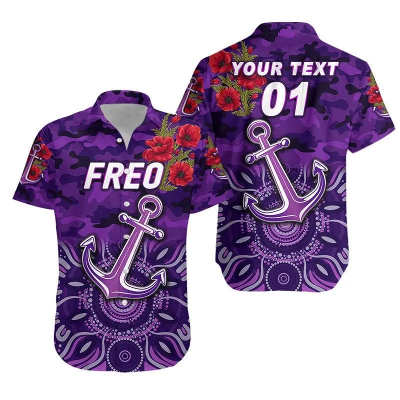 (Custom Personalised) Fremantle Dockers Anzac Hawaiian Shirt Freo Indigenous Vibes Lt8_1