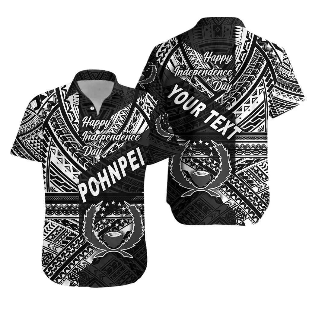 (Custom Personalised) Fsm Pohnpei Hawaiian Shirt Happy Independence Day Original Vibes   Black Lt8_1