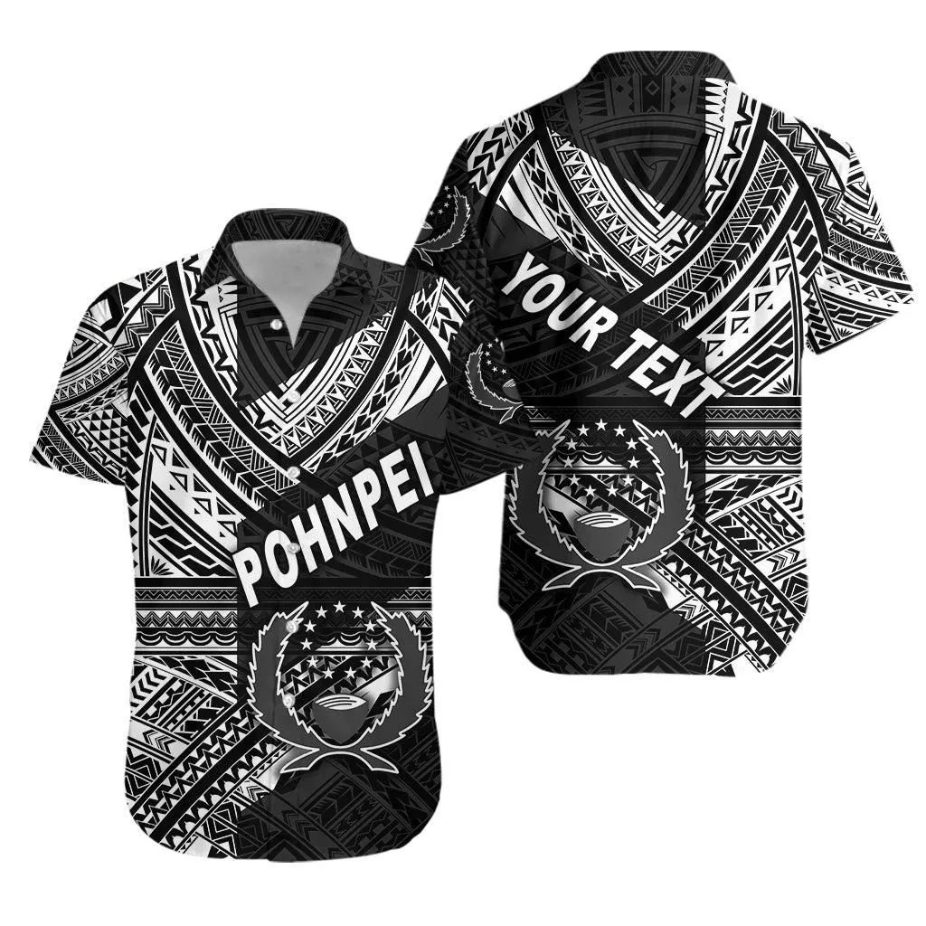 (Custom Personalised) Fsm Pohnpei Hawaiian Shirt Original Style   Black Lt8_1