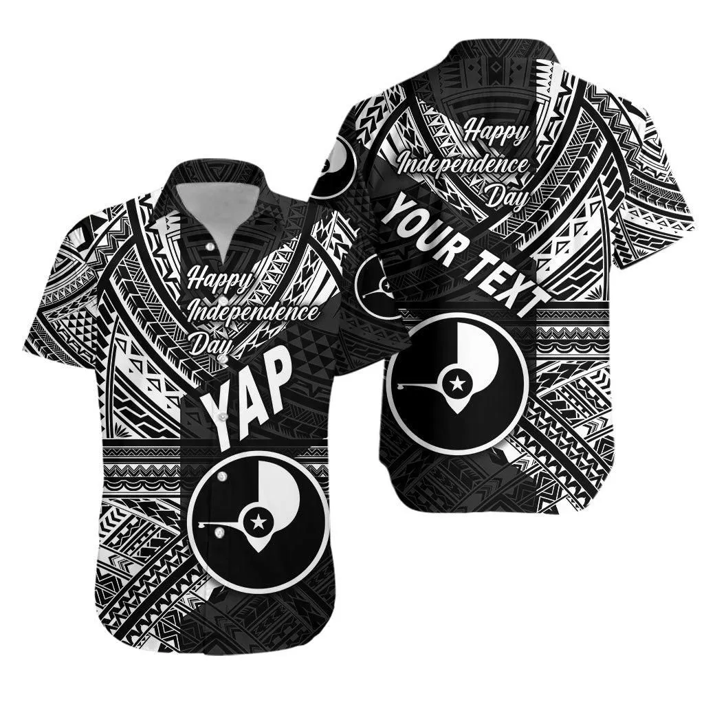 (Custom Personalised) Fsm Yap Hawaiian Shirt Happy Independence Day Original Vibes   Black Lt8_1