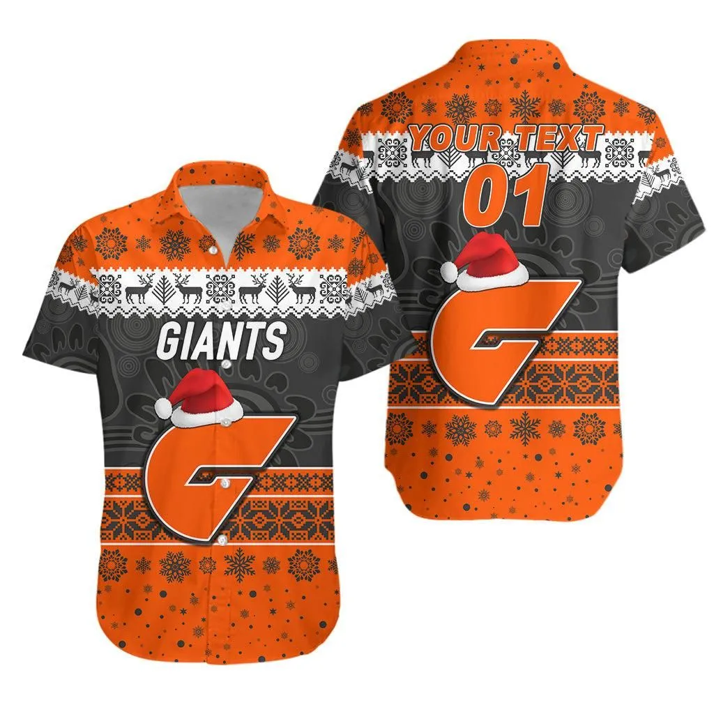 (Custom Personalised) Greater Western Sydney Hawaiian Shirt Giants Christmas Simple Style Lt8_1