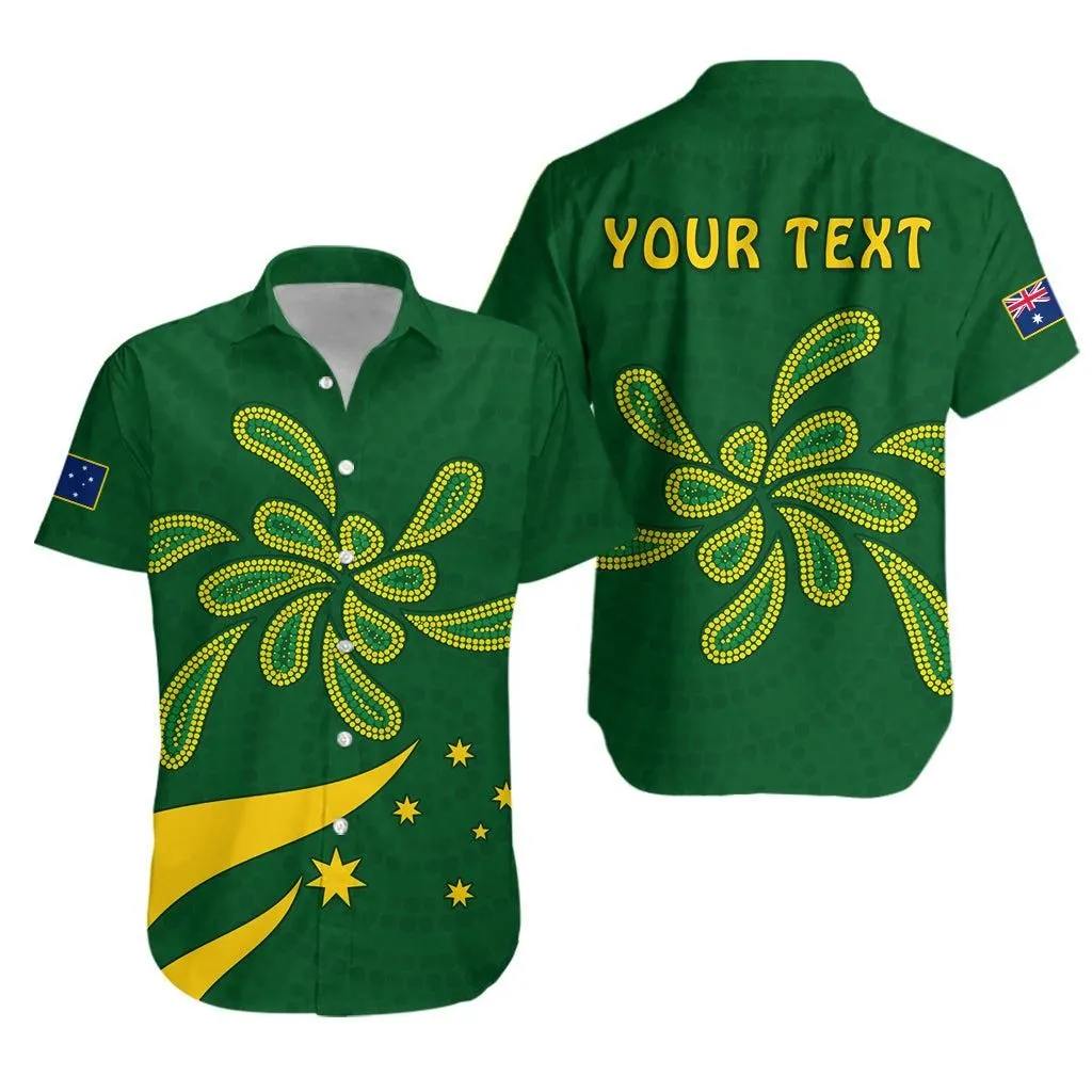 (Custom Personalised) Green And Gold Hawaiian Shirt Australia National Colours Lt13_0