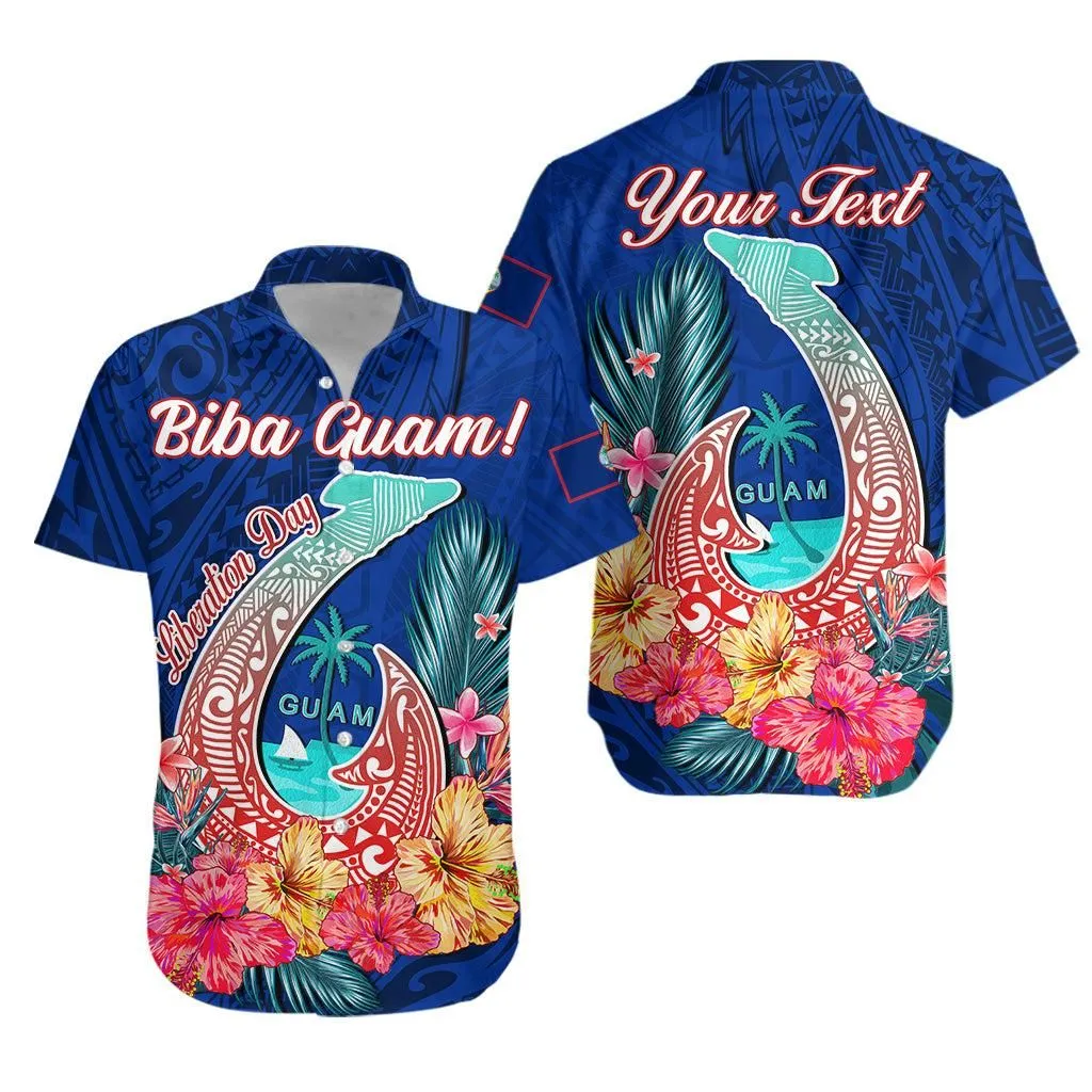 (Custom Personalised) Guam Liberation Day Hawaiian Shirt Polynesian Fish Hook Happy 78Th Anniversary Lt14_0