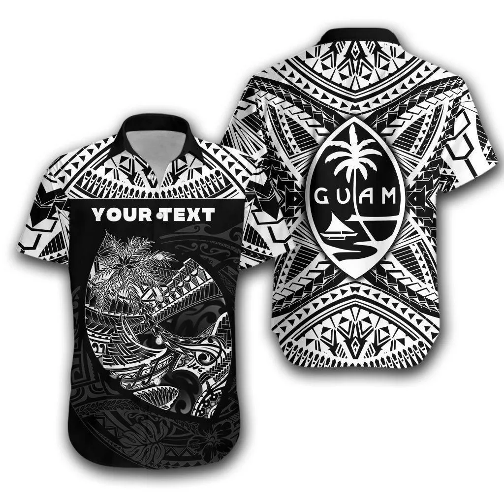 (Custom Personalised) Guam Rugby Hawaiian Shirt Polynesian Patterns   Black   Ver2 Lt16_1
